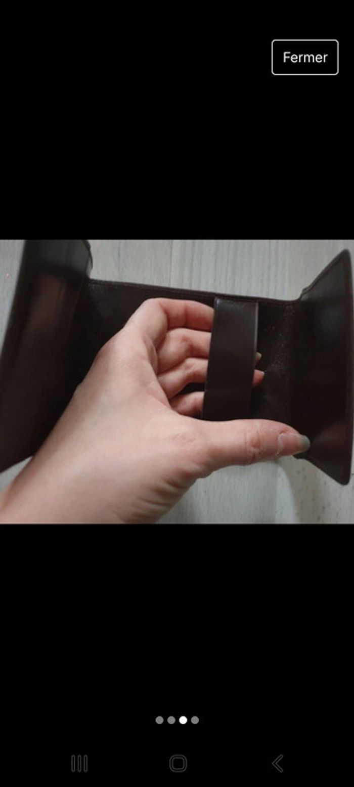 Magnifique porte feuilles cuir vintage - photo numéro 3