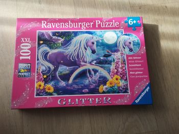 Puzzle glitter licorne