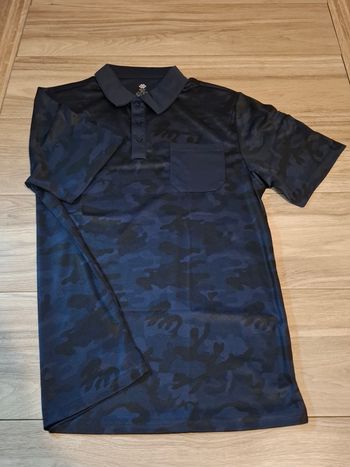 Polo homme manches courtes avec col poches camouflage bleu