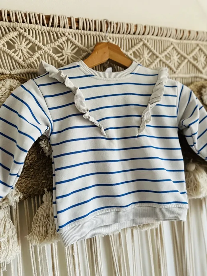 Sweat marinière Zara 18/24 mois - photo numéro 2