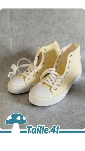 🍄 Baskets toile jaune pastel ▪ taille 41 ▪ neuves