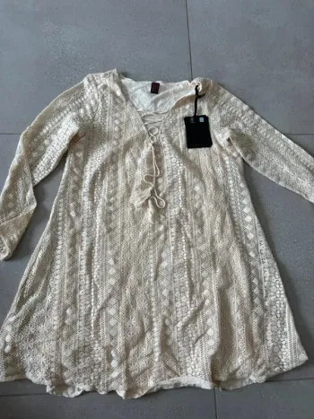 Robe beige Stefanel taille S, neuve avec étiquette, 80cm longueur