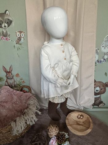 Robe en maille/chaussettes hautes 74 cm