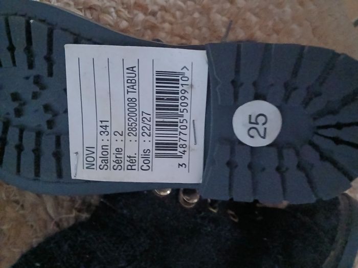 Paire de Botines lacets nubuck noir 25 - Teens - photo numéro 9