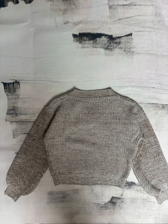Pull à col V Shein taille XS marron et blanc - photo numéro 7