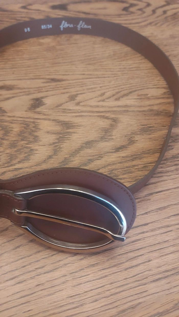 Ceinture  marron Flora Fleur 95cm - photo numéro 11