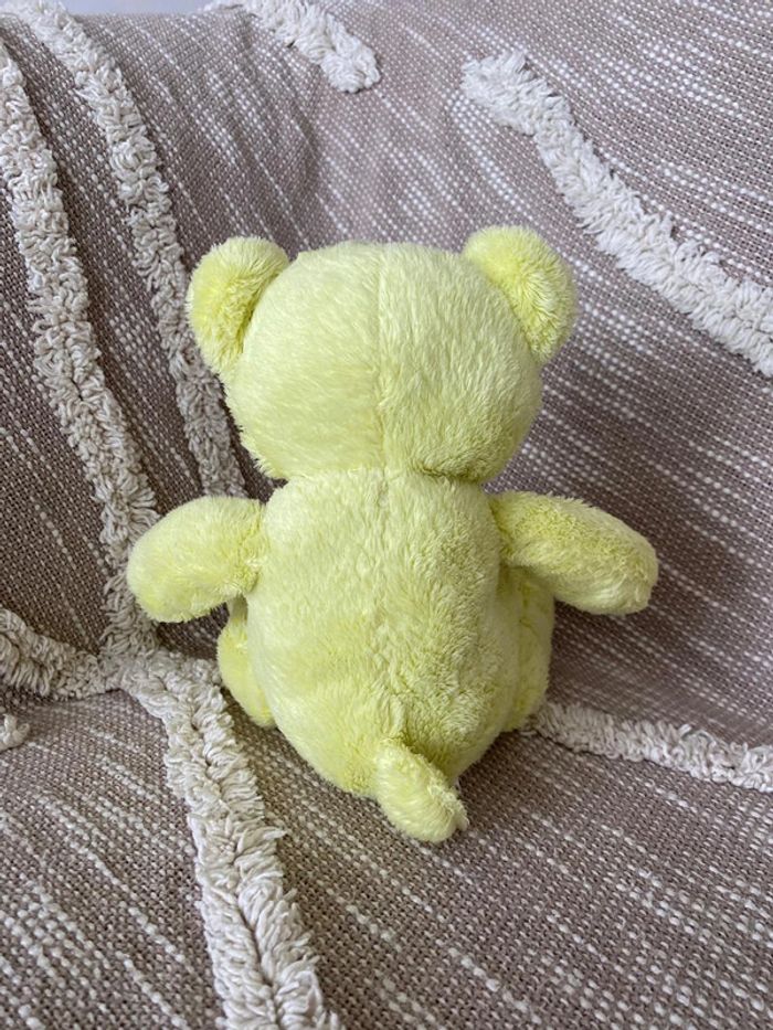 Peluche doudou 23cm obaibi ours vert très bon état - photo numéro 3