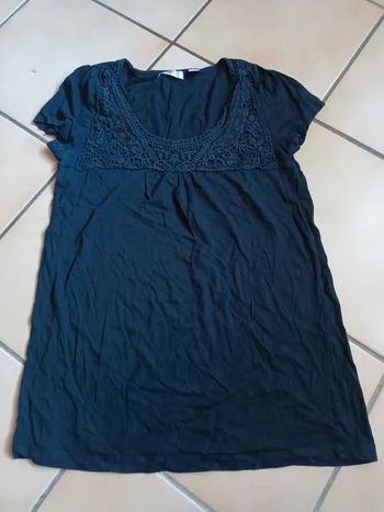 T.shirt manche courte empiècement crochet