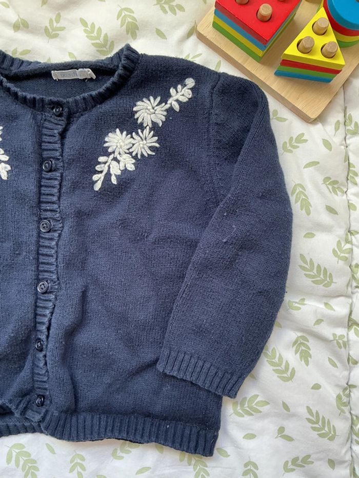 gilet marine avec broderie 36 mois bout'chou - photo numéro 4