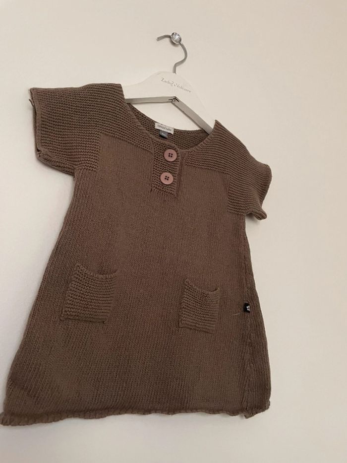 Robe pull marron bébé fille 6 mois DPAM - photo numéro 2