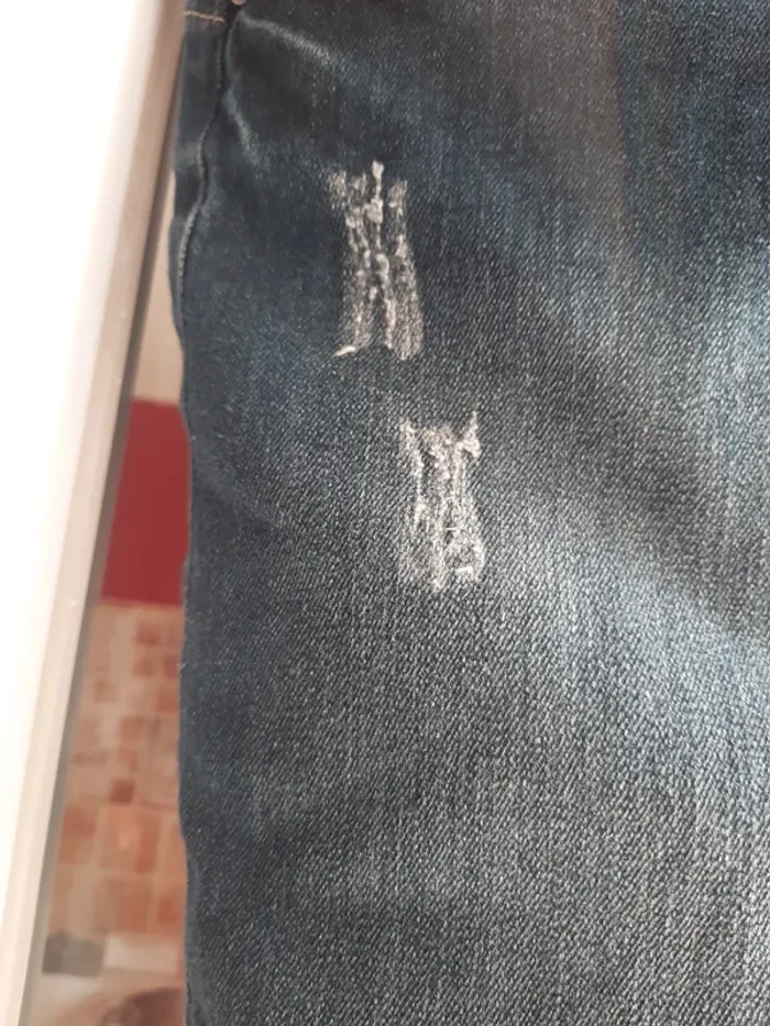 Mini jupe grossesse jean bleu marine taille 38 - photo numéro 2