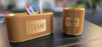 Lot pot à crayons et organiseur Legami doré