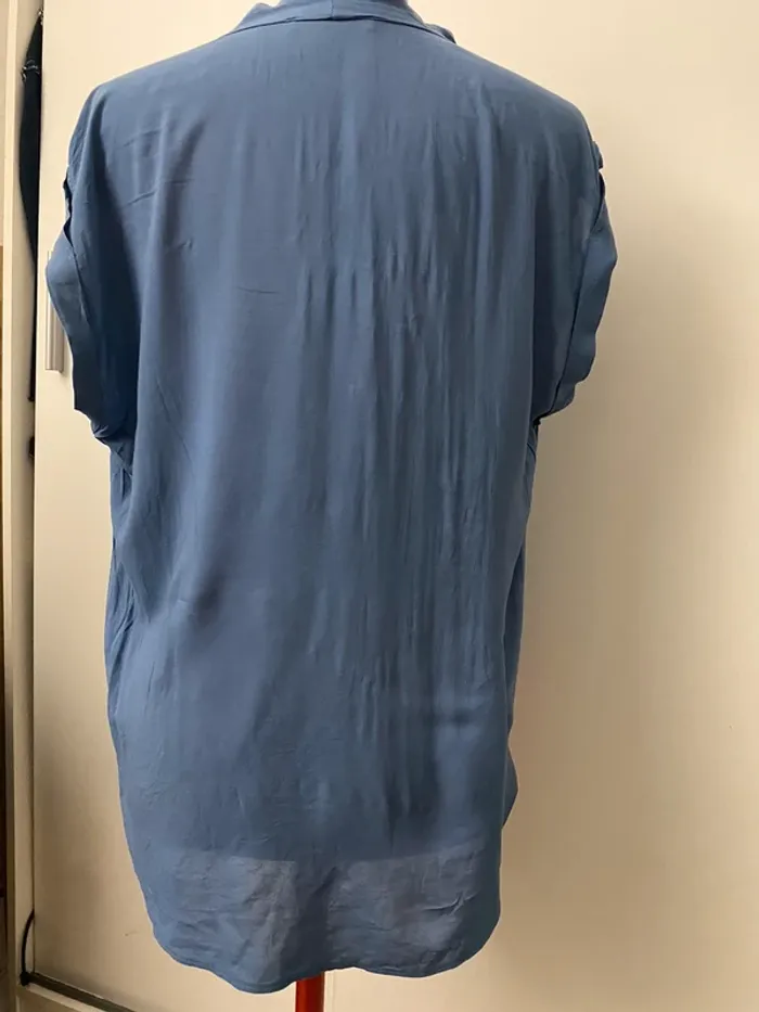 Blouse manches courtes cache-coeur bleu Atmosphère - photo numéro 5