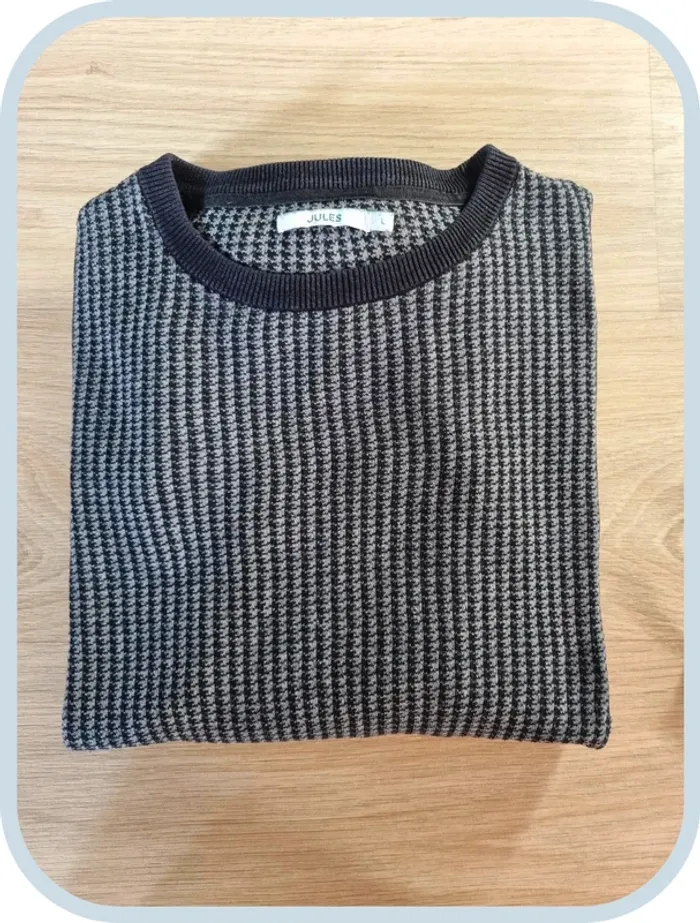 Pull à col rond noir/gris Jules Homme Taille L