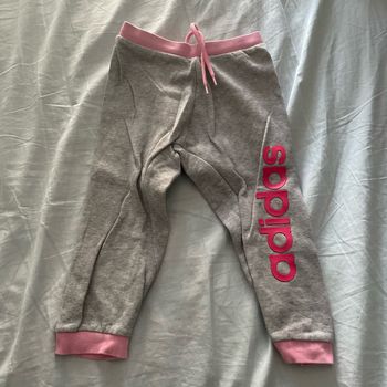 Jogging gris et rose Adidas pour bébé fille
