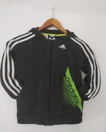 Veste zippée et t shirt garçon adidas predator 7 8 ans noir et vert fluo