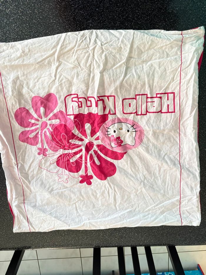 Parure de lit Hello Kitty Blanche & Rose (Housse + Taie) - photo numéro 3