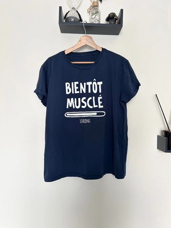 Haut manche courte bientôt musclé bleu, 40 - L