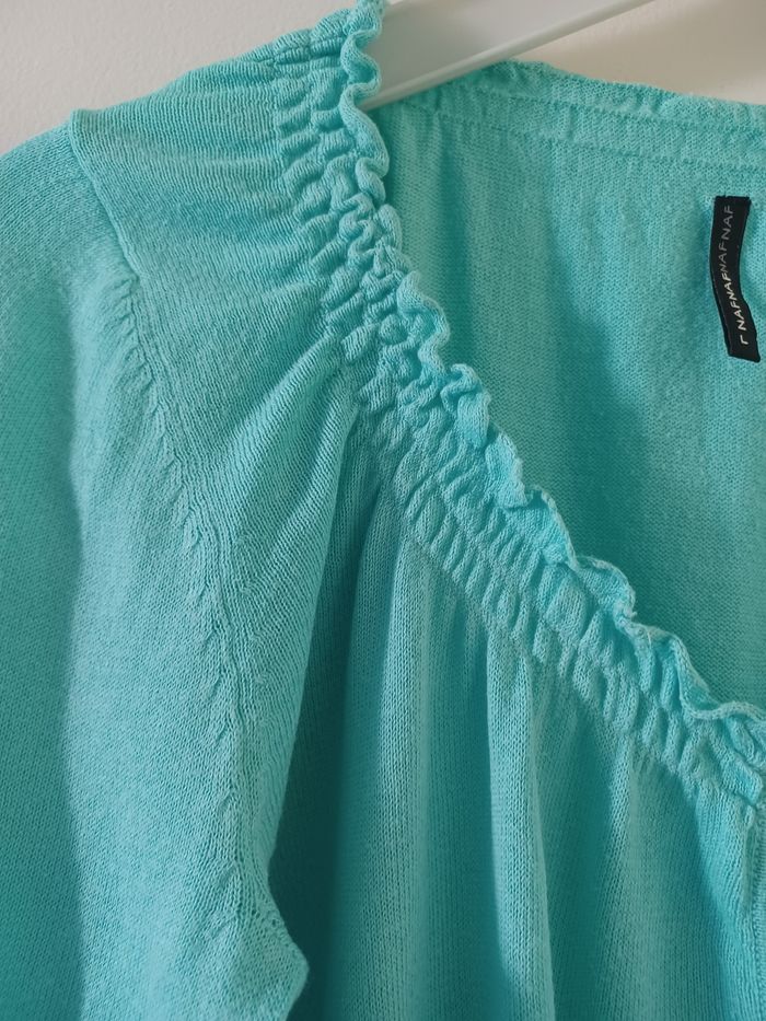 Gilet fin Naf Naf Turquoise taille L - photo numéro 7