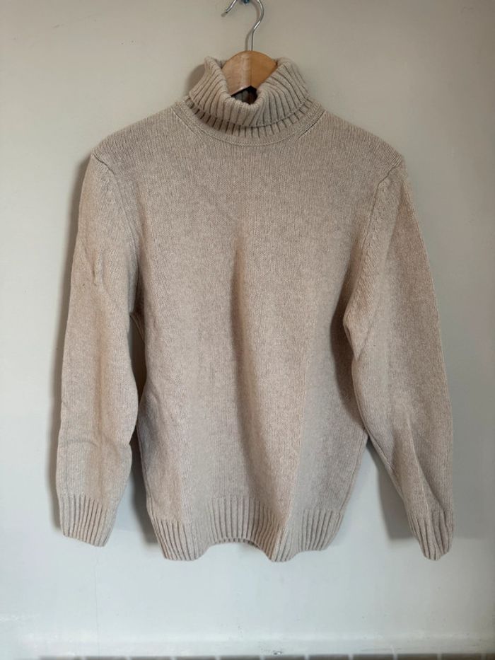Pull col roulé beige Zara homme