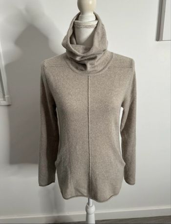 Pull beige crème sable 100% cachemire T40 L