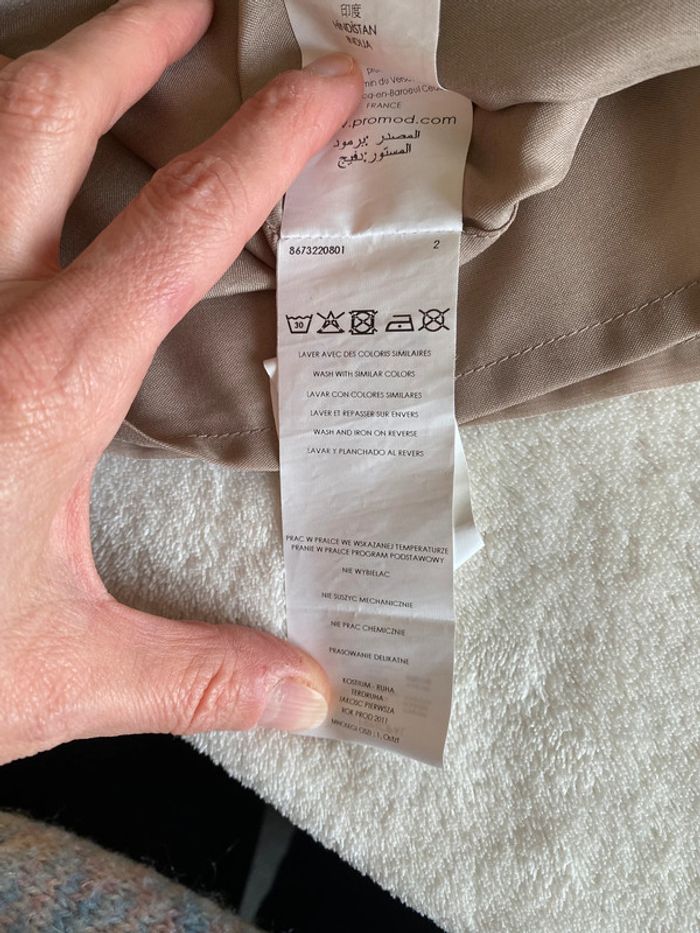 Robe Promod coupe droite en voile taille 38 beige avec sequins - photo numéro 15