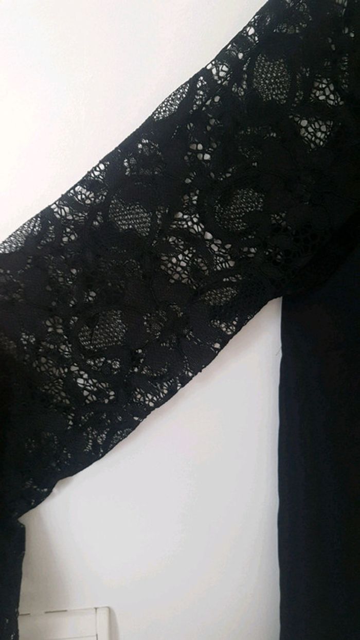 Blouse dentelle et simili cuir - photo numéro 2