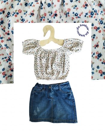 8 ans ensemble été croc top Kiabi et jupe tape a l oeil