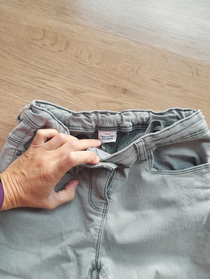 Jean skinny gris fille 10 ans - photo numéro 2