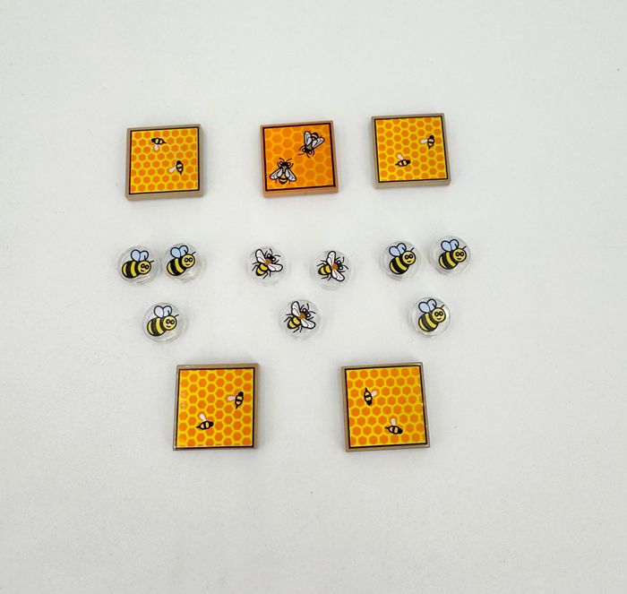 Lego Accessoires City : Lot de Tiles et Round thème Abeilles - NEUF