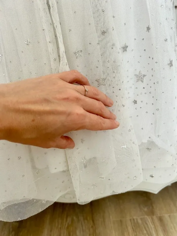 Superbe robe petit bateau haut rayé marinière bas à tulle étoile taille 8 ans - photo numéro 8