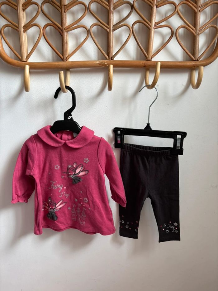 Ensemble rose et gris fée 3 mois