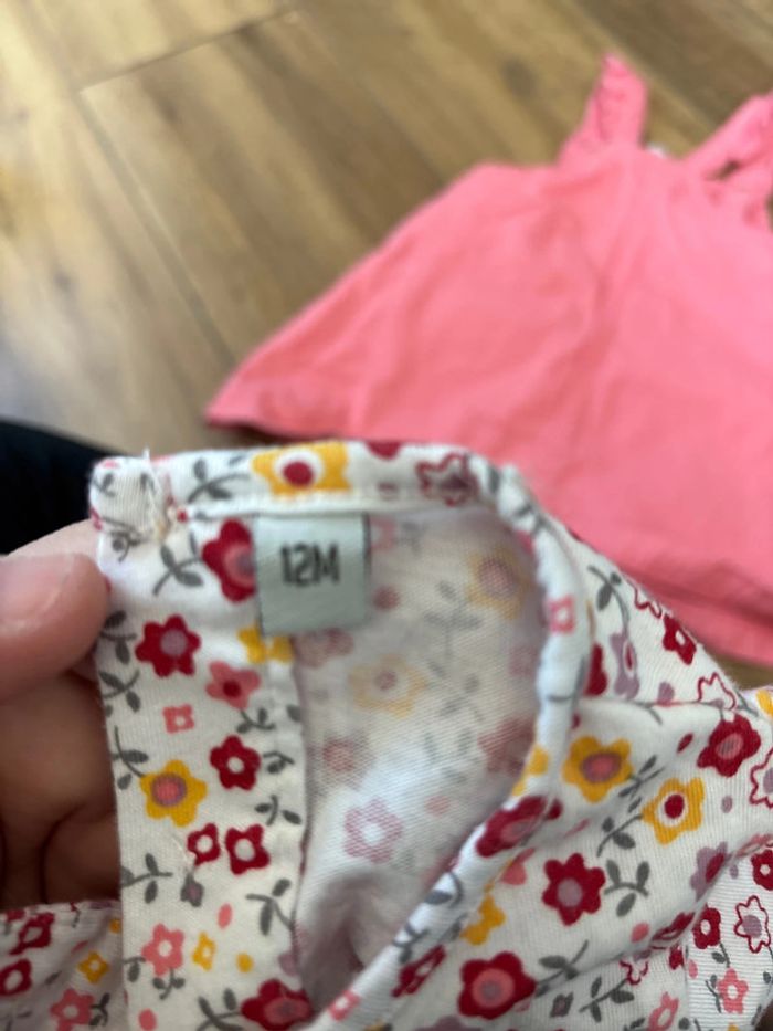 Ensemble salopette robe tshirt manches courtes et culotte 12 mois - photo numéro 7