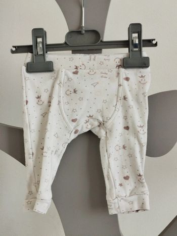 Legging long blanc imprimé Smiley taille 3 mois