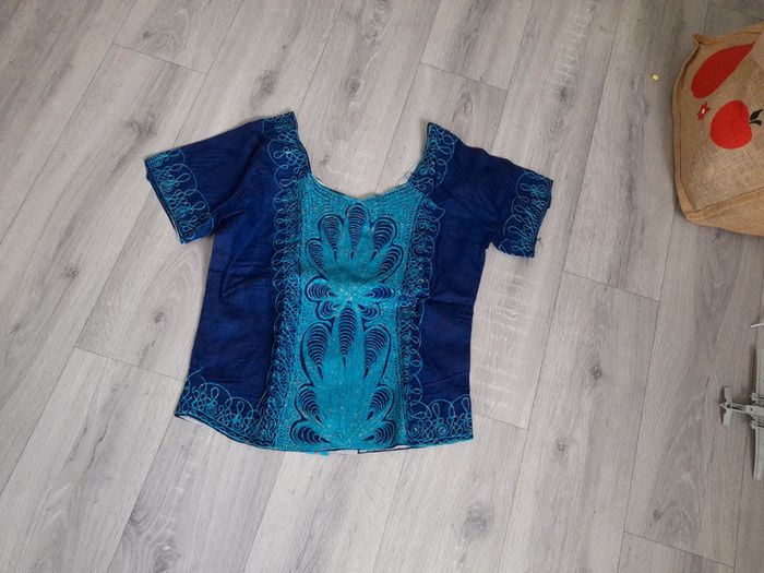 Top taille basse style bazin