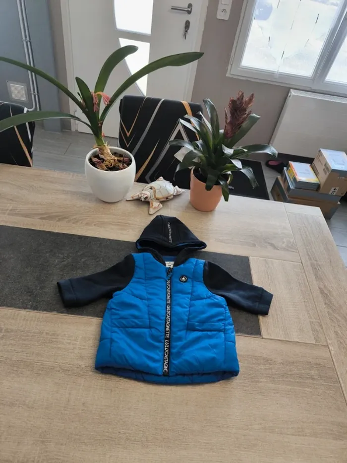 Veste bi-matiere garçon 12 mois Lulu castagnette