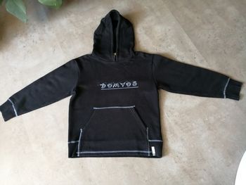 Sweat à capuche noir taille 10 ans Domyos
