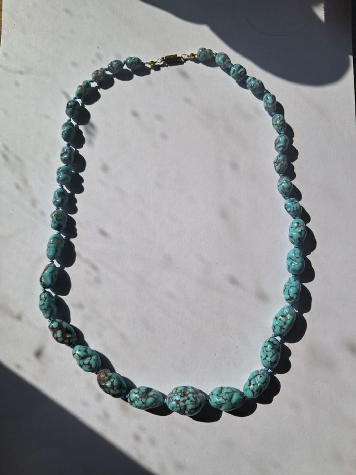 Splendide collier de perles turquoises - photo numéro 6