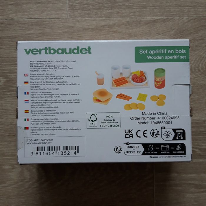 Jouet set apéritif en bois Vertbaudet NEUF - photo numéro 2