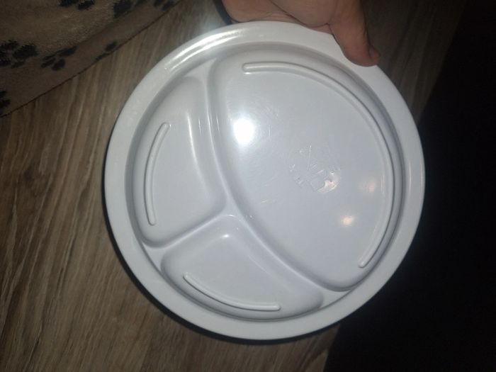 1 assiette en plastique ronde à compartiment - photo numéro 2