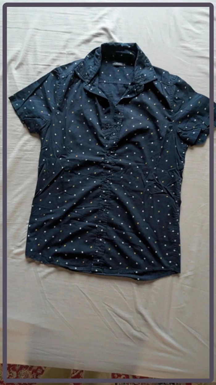 Chemise d'été taille S homme bleu - photo numéro 2