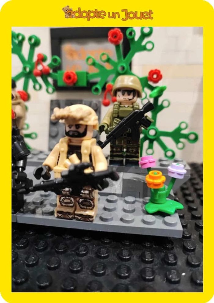 🚁 Lot de 4 figurines militaires 🔫 LM25 🪖Forces Spéciales - type Lego - photo numéro 2