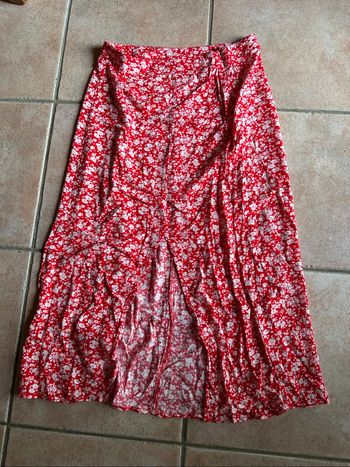 Jupe longue fleur rouge blanc Asimu Taille 38