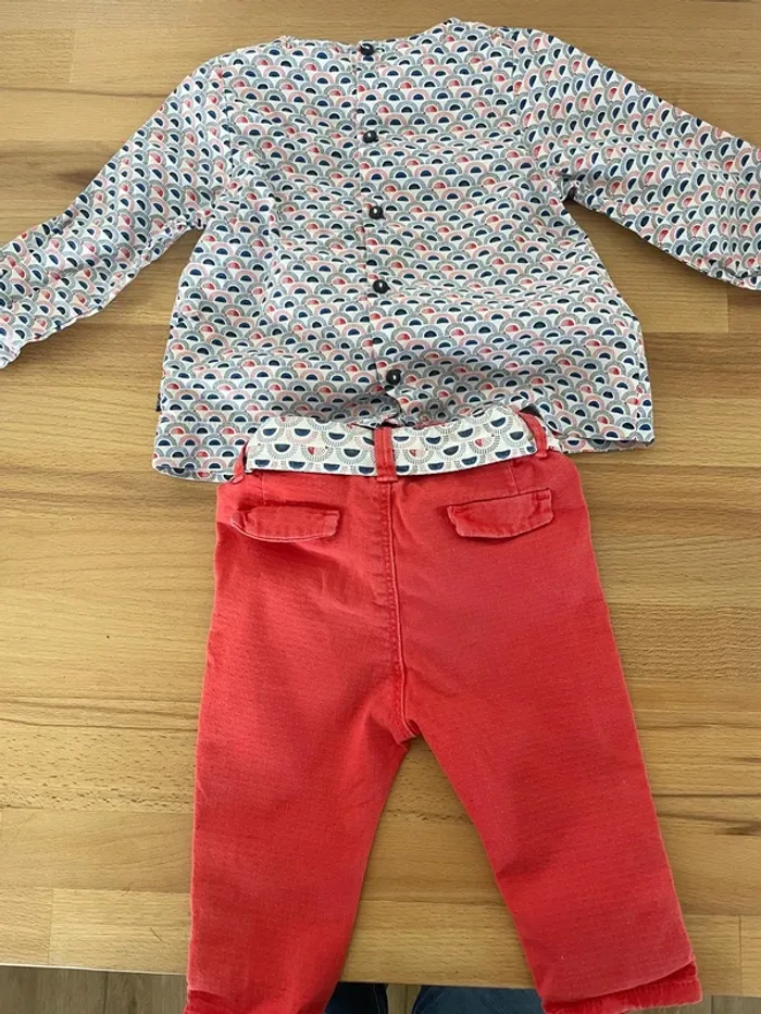 Ensemble pantalon et blouse 9m 71 cm - photo numéro 2