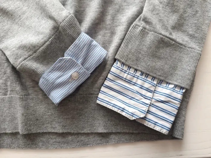 Pull col à fleurs gris et bleu Kookaï taille 1 - photo numéro 6