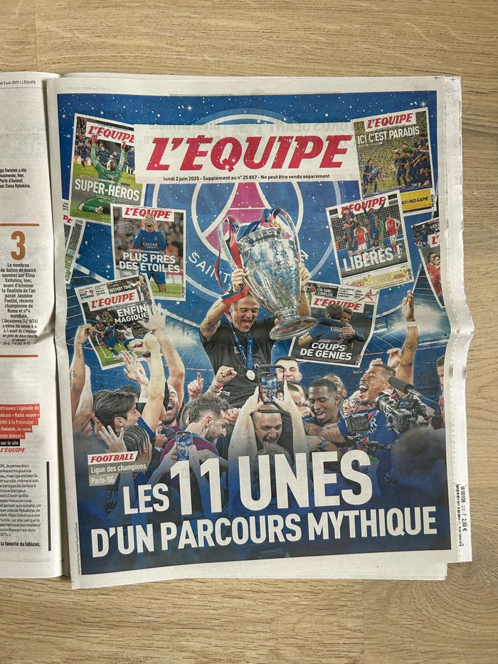 Lot L’équipe Collector 2 Juin + Hors série 4 Juin PSG Ligue des Champions - photo numéro 4