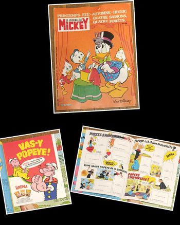 Ancien journal de Mickey avec mini album Popeye Krema N°1532 1981 vintage