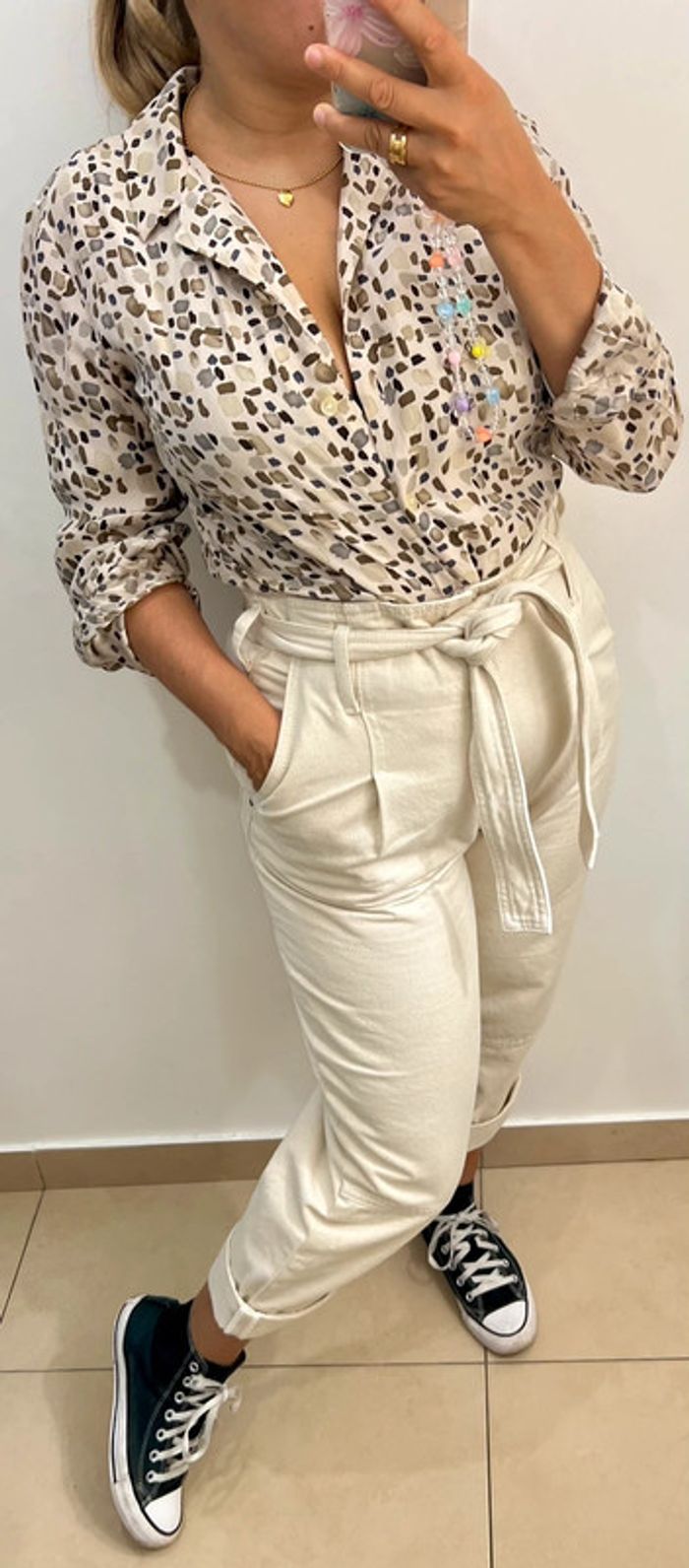 Chemise En Soie Imprimée Taille 36-38 - photo numéro 6
