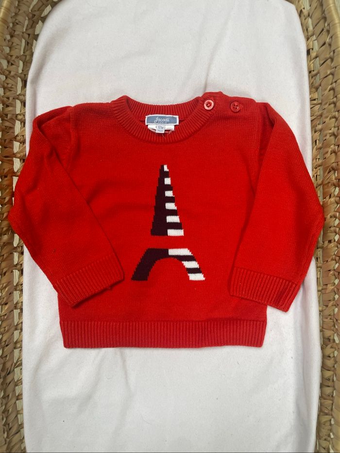 Pull Jacadi garçon Tour Eiffel idéal Noël