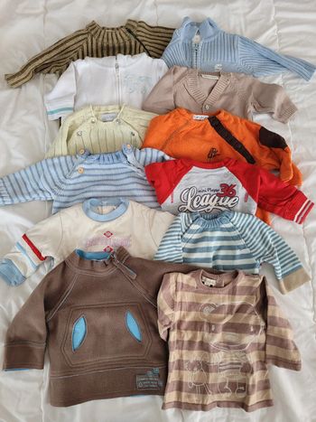 Lot 12 pulls gilets 3 mois